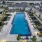 aerial shot of large pool in courtyard