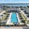 pool in the middle of apartment complexes