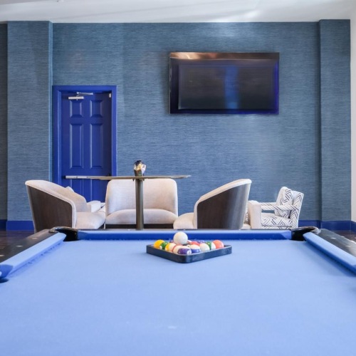 billiards table in clubhouse