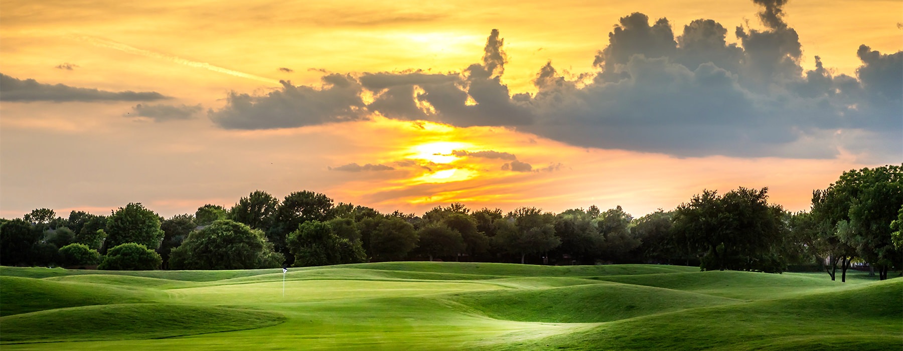 golf course at dusk