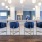large counter with bar stools