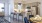 kitchen open to dining area
